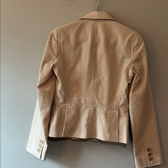Banana Republic Tan Blazer Lightweight stripped Tailored Fit Size 0 NWOT - Picture 6 of 8